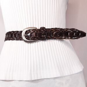 Capezio Lightweight India Braided Belt Womens Small Medium Dark Chocoloate Brown